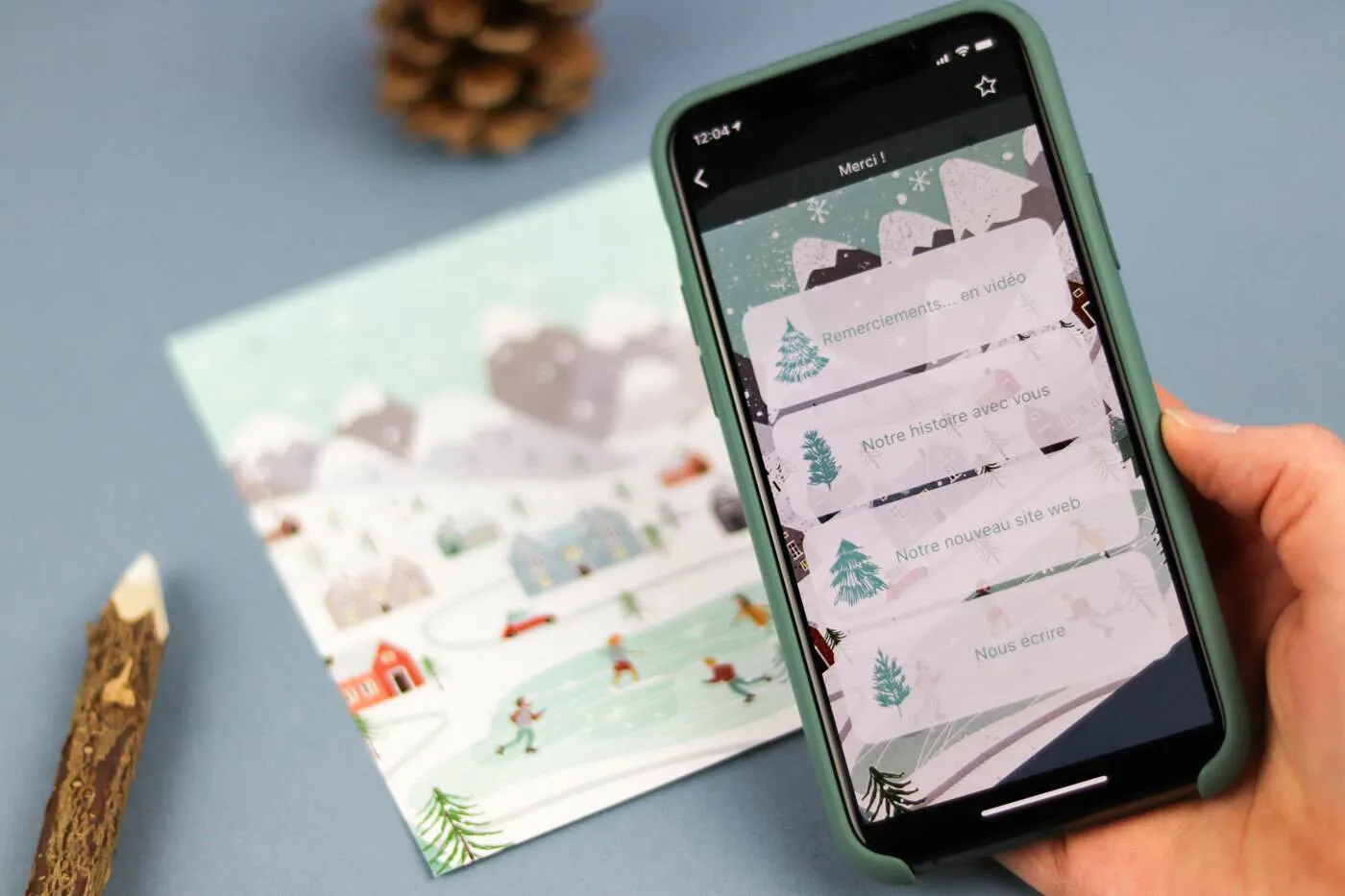 carte-vœux-papier-connecte-sapins-2