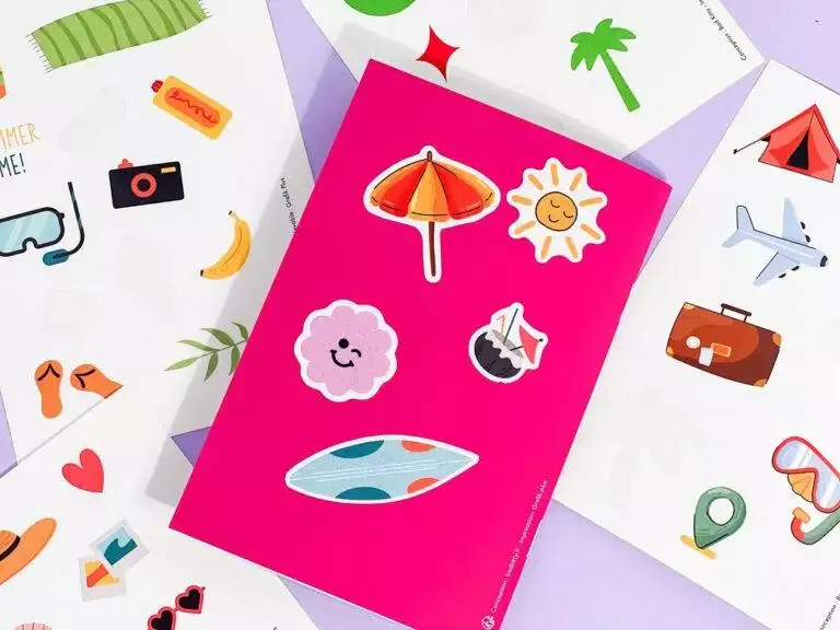 carnet rose impression stickers Grafik Plus